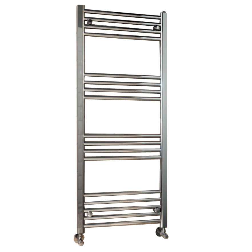 1200 x 500mm Chrome Towel Rail with FREE Valves - Scudo