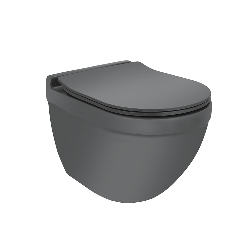 Jaquar Solo Grey Rimless Wall Hung WC & Seat