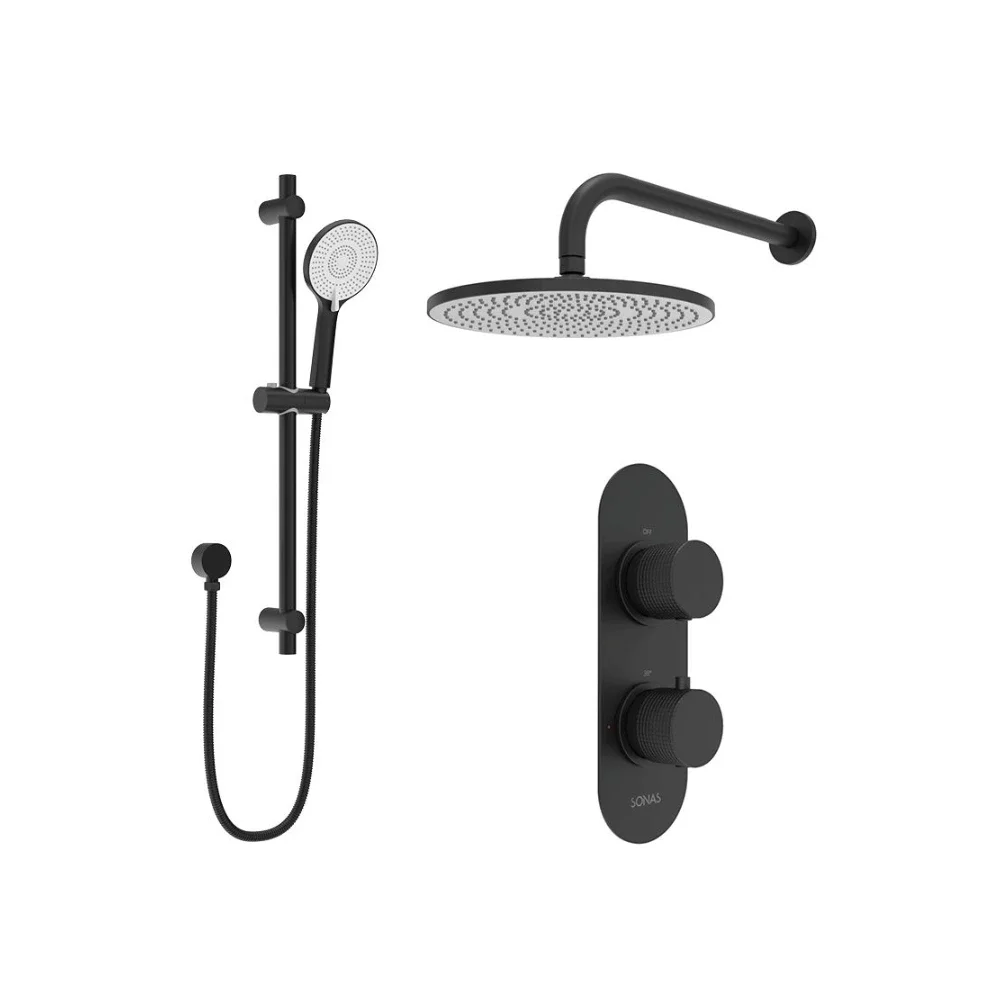 Sonas Alita Matt Black Concealed Shower Kit