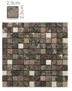 Abacus Direct Stone Square Mixed Brown Mosaic Tile - 305 x 305cm