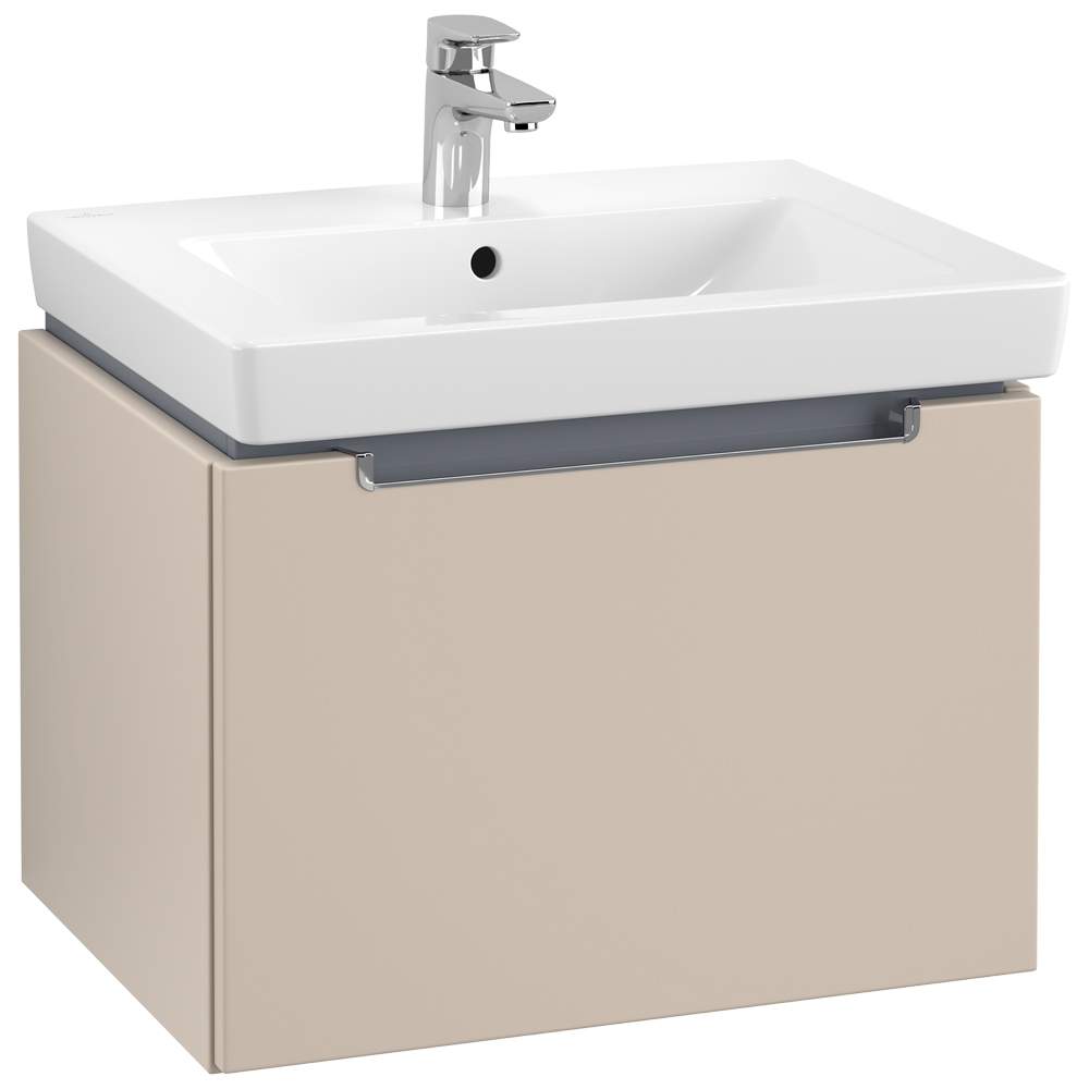 Villeroy & Boch Subway 2.0 587mm Bathroom Vanity Unit 1 Drawer Soft Grey