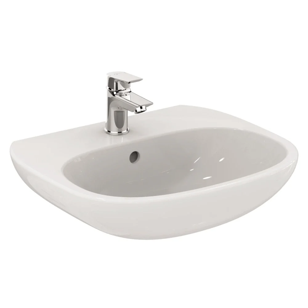 Ideal Standard Tesi 500mm 1 Tap Hole Basin & Pedestal