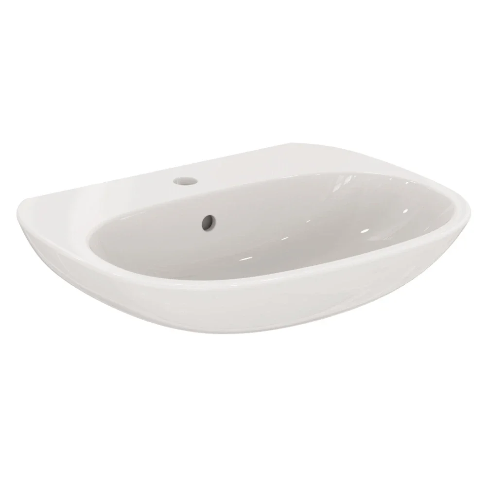 Ideal Standard Tesi 600mm 1 Tap Hole Basin & Pedestal