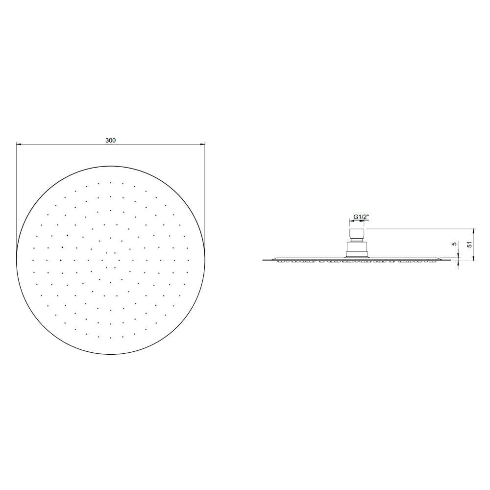 Villeroy & Boch Universal 300mm Round Rain Shower Head Chrome