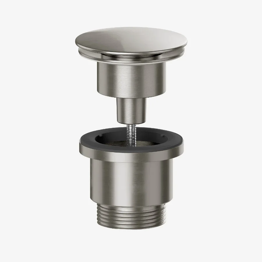 Viva Sanitary Brushed Nickel Universal Sprung Clicker Basin Waste
