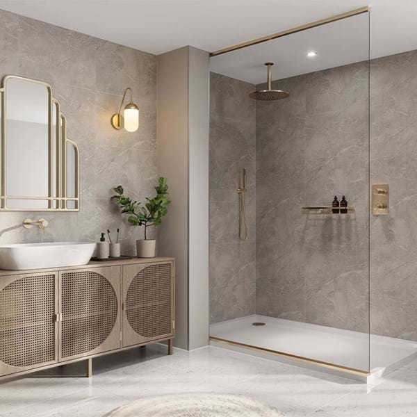 Multipanel Valmasino Marble Large Tile Effect Shower Board Rubberduck