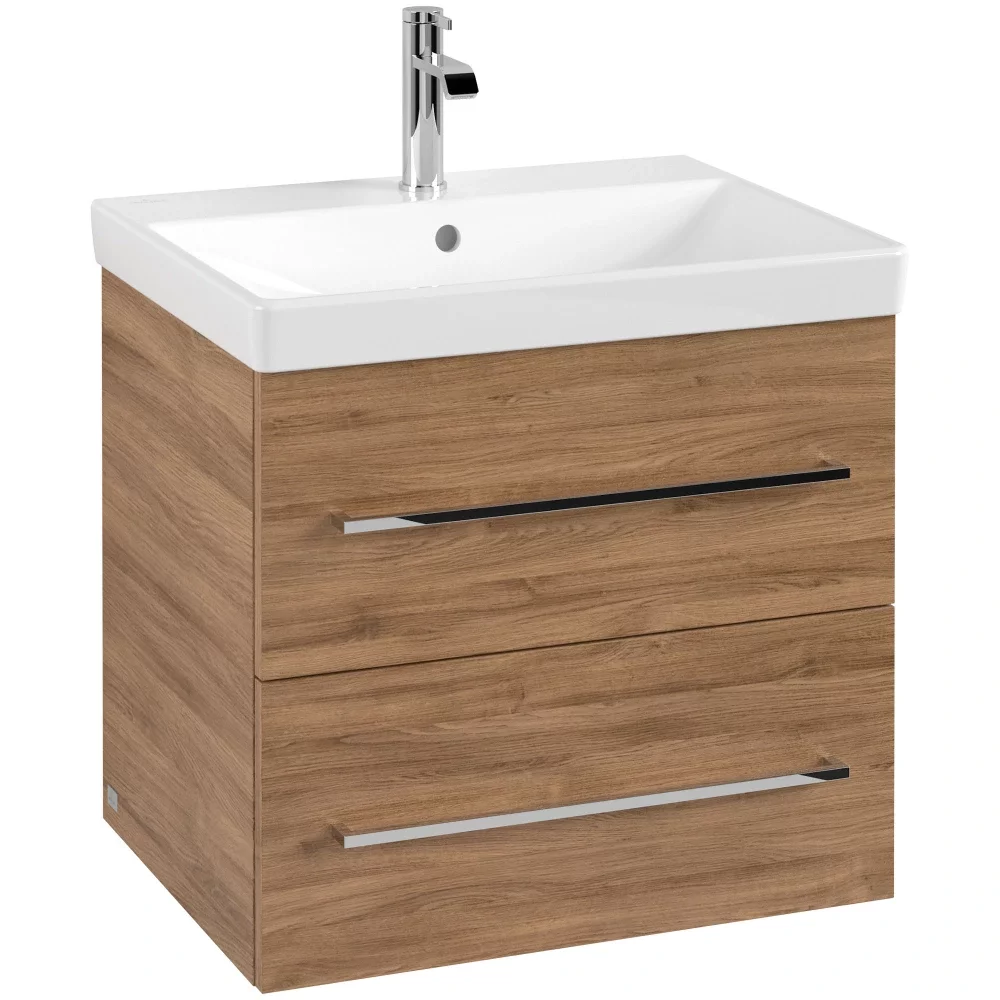 Villeroy & Boch Avento 580mm Oak Kansas Wall Hung Vanity Unit & Basin