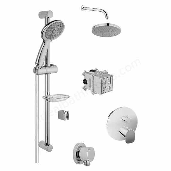 VitrA 2 X Line Outlet Set Samba Handshower & Rain L Showerhead