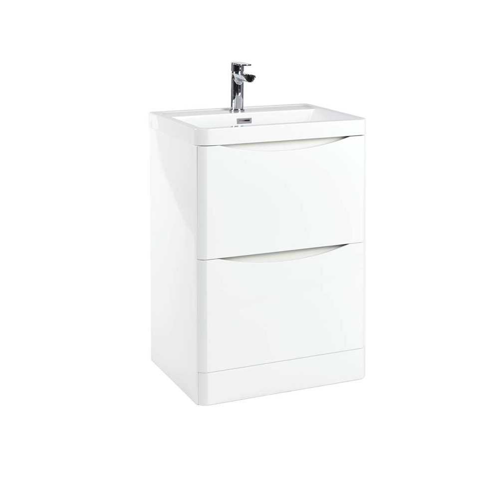 Scudo Bella 600 Gloss White Floor Standing Vanity