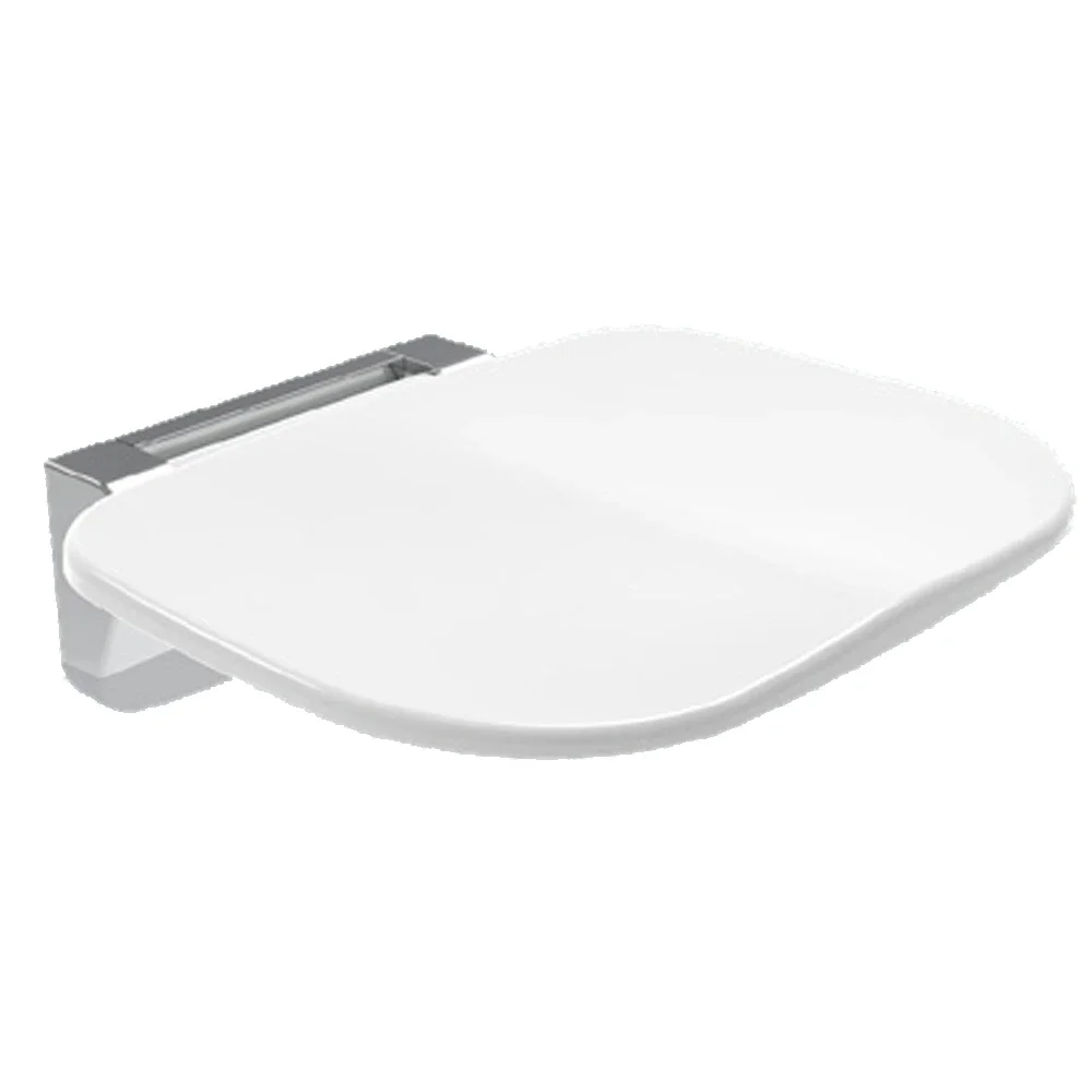 Wall Mounted White Fold Down Shower Seat - Euroshowers