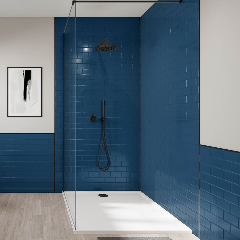 Navy Wetwall Tile Collection Metro Tile Effect Panels