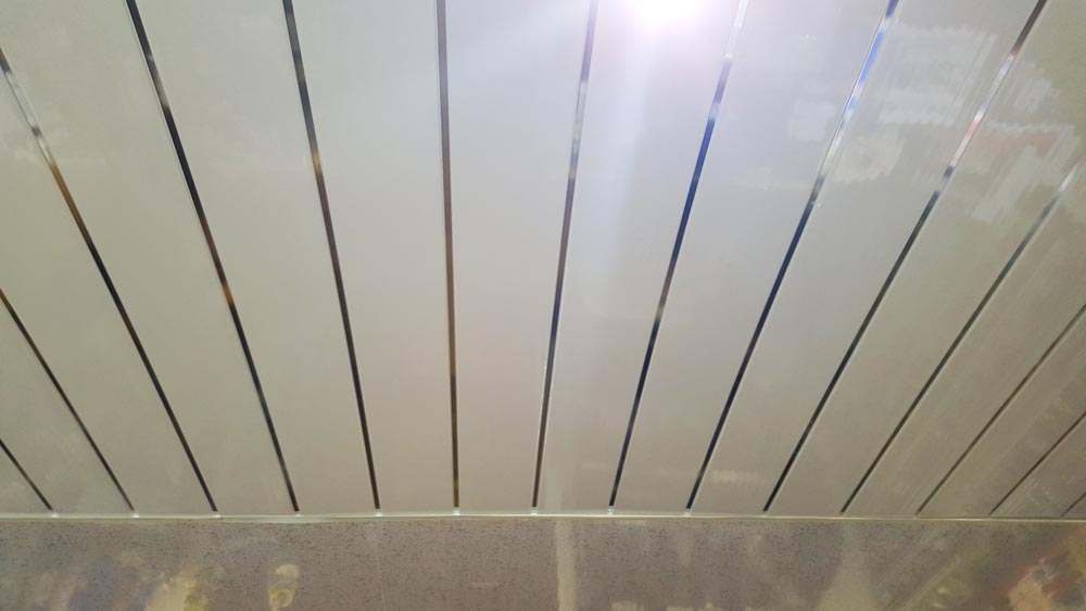 Neptune 250 White & Chrome Strip PVC Plastic Ceiling & Wall Cladding