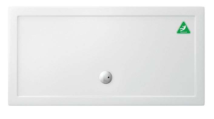 Zamori Anti-Slip Rectangular Shower Tray - 1500 x 760 - Central Waste - CLEARANCE